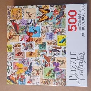 🧩Stamp Collector Birds and Butterflies 500 piece puzzle